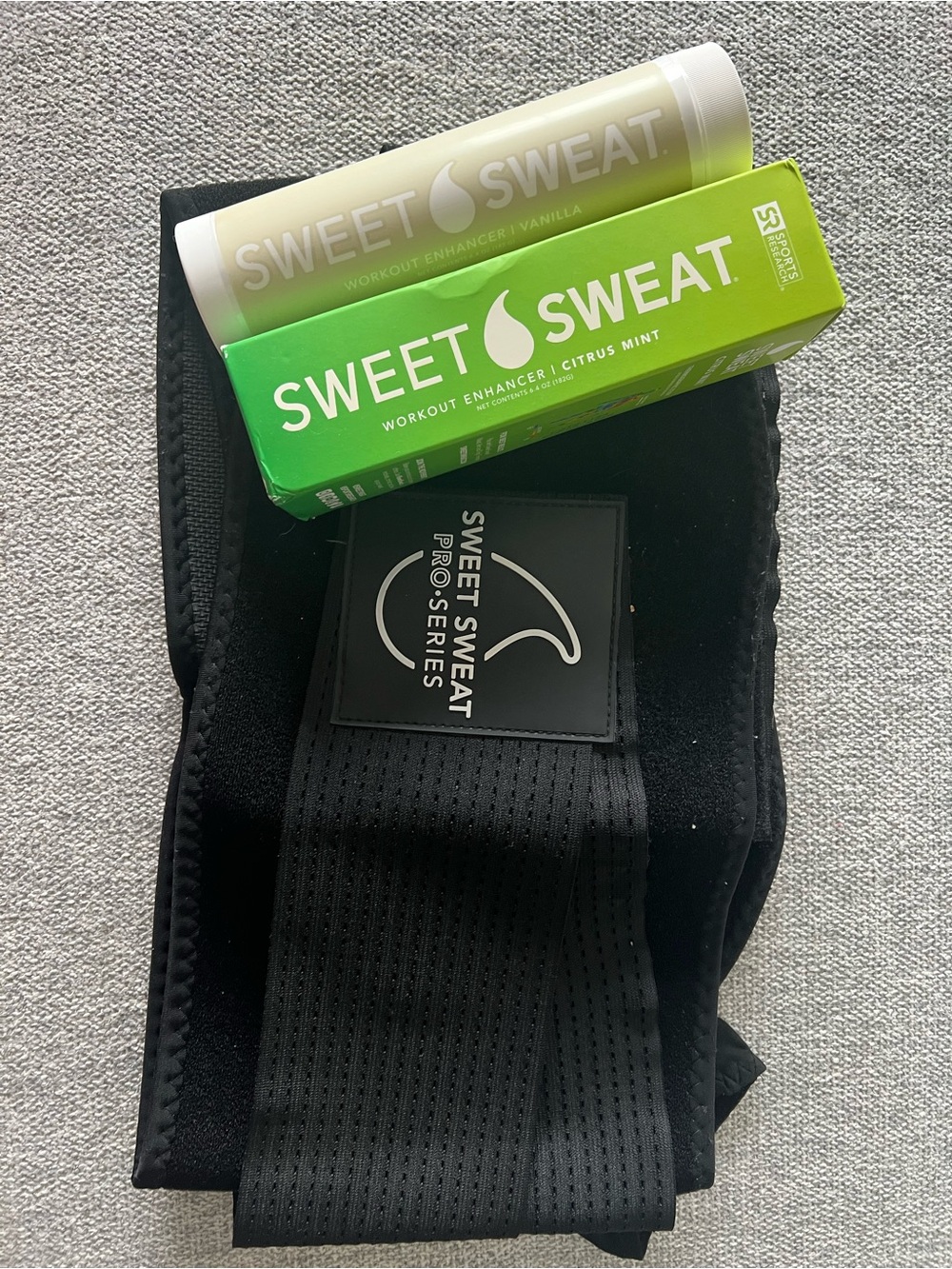 Sweet Sweat Black Waist Trimmer Belt for Women